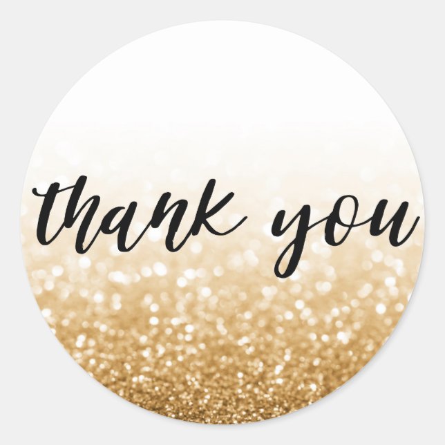 Adesivo Redondo Dourada Caligrafia (Frente)