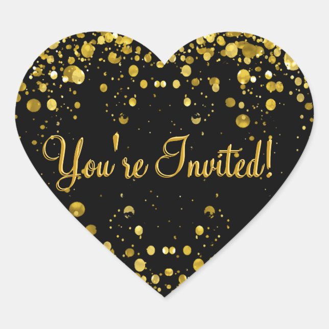 Adesivo Redondo Dourada Confetti (Frente)