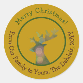 Adesivo Redondo Dourada de Bronze de Balão de Natal Personalizado