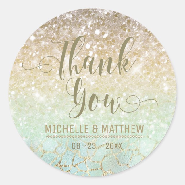 Adesivo Redondo Dourada de Glitter Gradient Opal Combo ID435 (Frente)