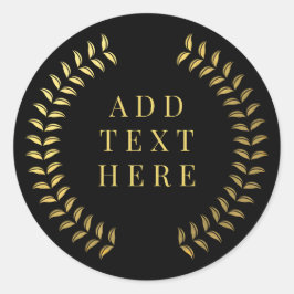 Adesivo Redondo Dourada Laurel Wreath Deixa A Corrida Do Círculo C