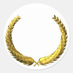 Adesivo Redondo Dourada Laurel Wreath Sticker