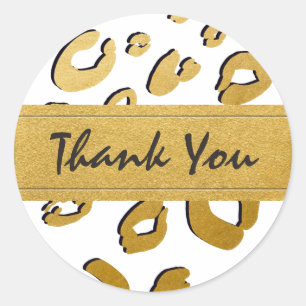 Adesivo Redondo Dourada Leopard Imprima QUALQUER Vinheta de Favor 