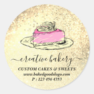 Adesivo Redondo Dourada padaria Pastelaria Chapas de pedras de bol