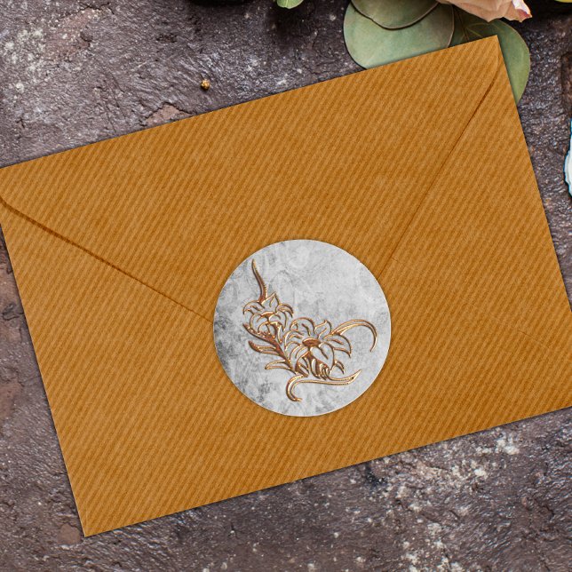 Adesivo Redondo Dourada queimada na casada de Cinza antiga (Criador carregado)