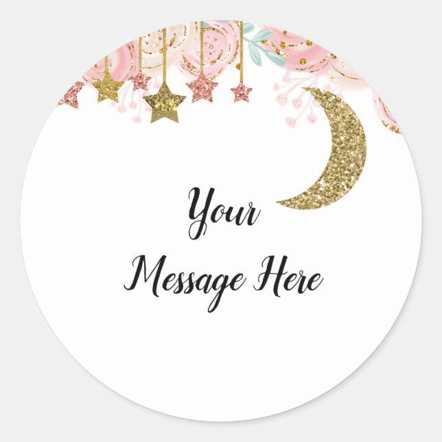 Adesivo Redondo Dourada reviravolta Obrigado Sticker (Frente)