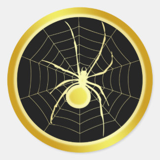 ADESIVO REDONDO DOURADA SPIDER E WEB