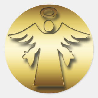 ADESIVO REDONDO DOURADO ÂNGEL GUARDIANO