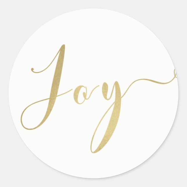 Adesivo Redondo Dourado Anos novos de Férias de JOY Personalizados (Frente)