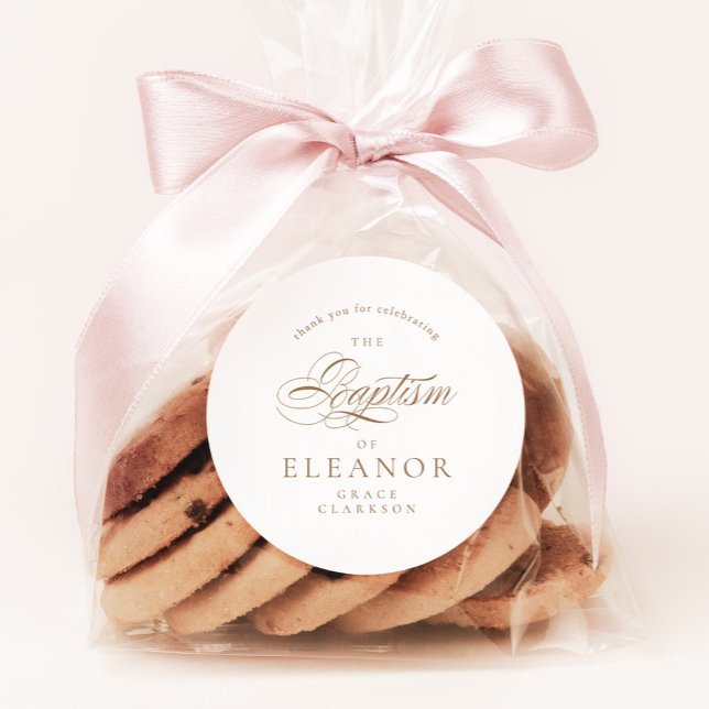 Adesivo Redondo Dourado Batismo Elegiográfico Obrigado (Criador carregado)