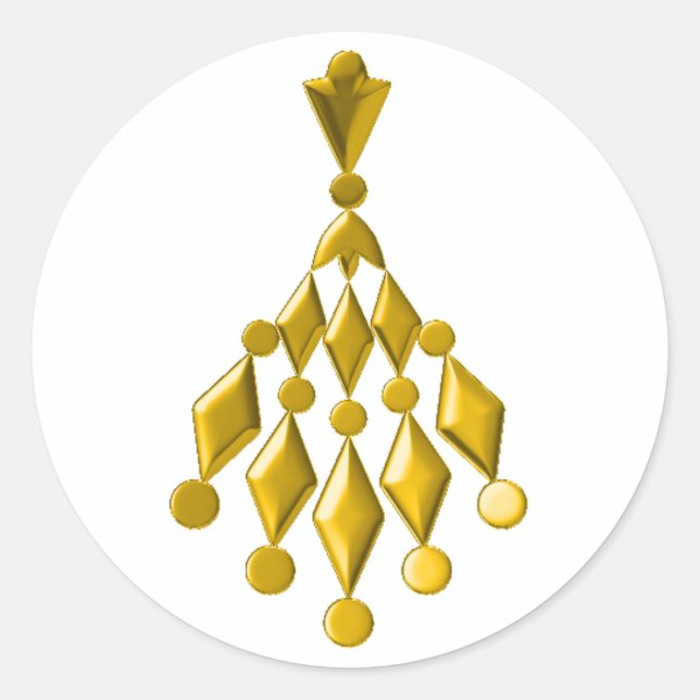 Adesivo Redondo Dourado candelabro (Frente)