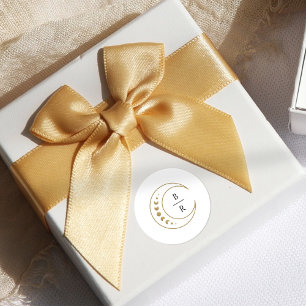 Adesivo Redondo Dourado Casamento Celestial