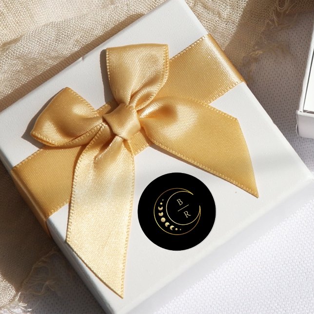 Adesivo Redondo Dourado Casamento da Lua (Criador carregado)