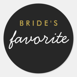 Adesivo Redondo Dourado-colante favorito da noiva personalizada