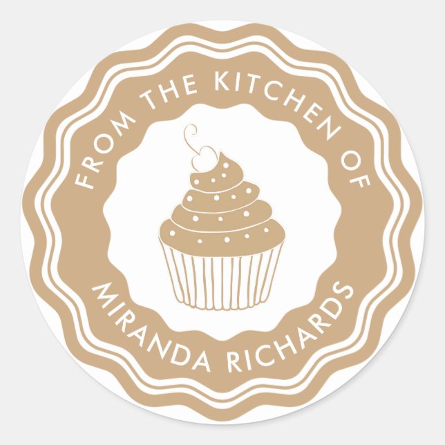 Adesivo Redondo Dourado Da Cozinha Da Padaria Moderna Homemada (Frente)