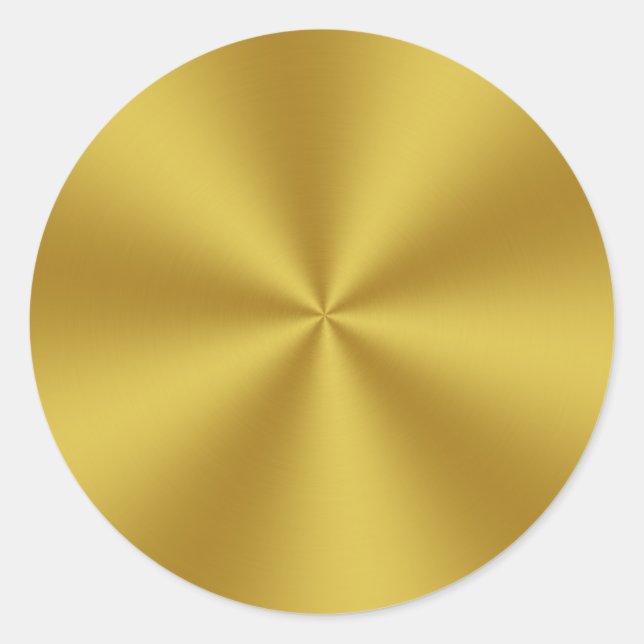 Adesivo Redondo Dourado de aspecto metálico (Frente)