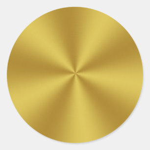 Adesivo Redondo Dourado de aspecto metálico