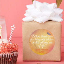 Adesivo Redondo Dourado Dia de as mães Moderno Único e Único de Co