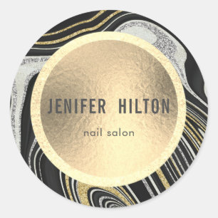 Adesivo Redondo Dourado dourado do geodo agro contemporâneo moder