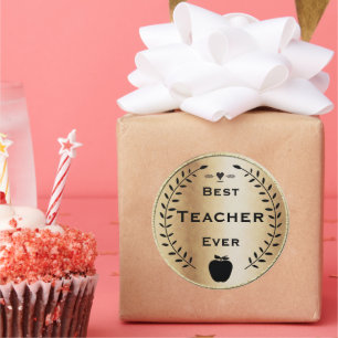 Adesivo Redondo Dourado e negro Laurel Wreath Melhor Prêmio de Pr