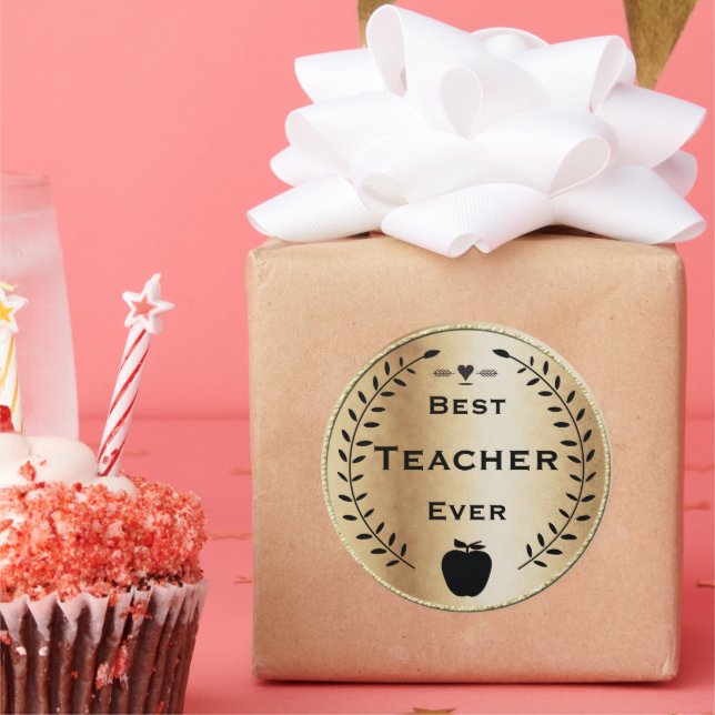 Adesivo Redondo Dourado e negro Laurel Wreath Melhor Prêmio de Pro (Festa)