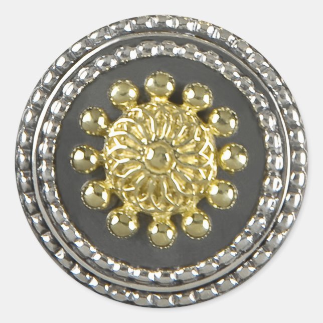 Adesivo Redondo Dourado e Silver Medallion Sticker (Frente)