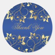 Dourado Floral e Royal Blue Sticker