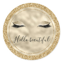 Dourado Glam Glitter Girly Eyelashes personalizado