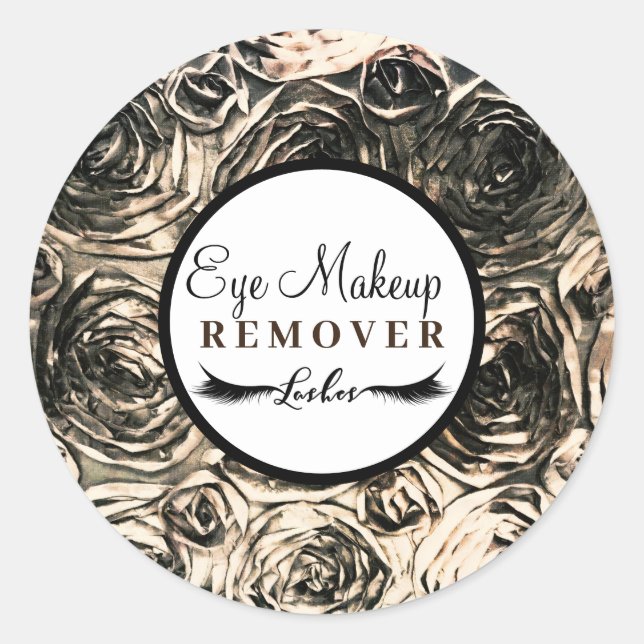 Adesivo Redondo Dourado Glamor Rosas Beauup Remover (Frente)