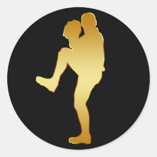 ADESIVO REDONDO DOURADO JOGADOR BASEBALL