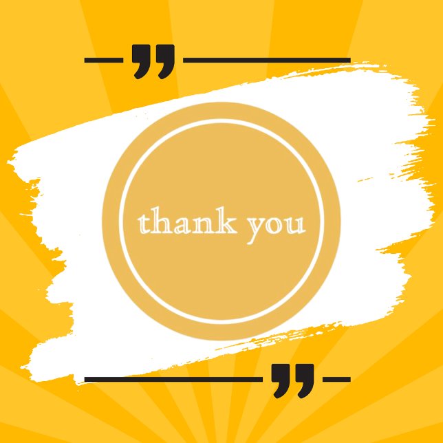 Adesivo Redondo Dourado Limpo Obrigado, colante clássico redondo (Criador carregado)