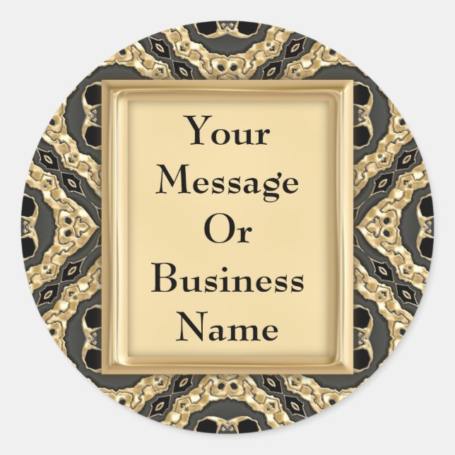 Adesivo Redondo Dourado lugar embutido (Frente)