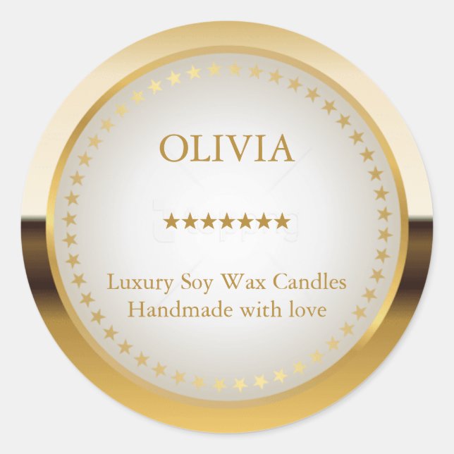 Adesivo Redondo Dourado metálico (Frente)