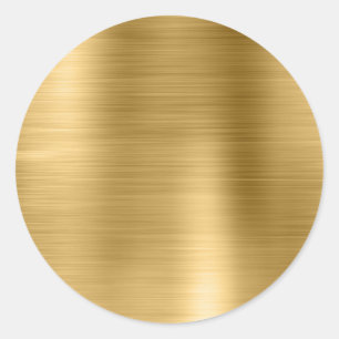 Adesivo Redondo Dourado Metálico Falso em Branco