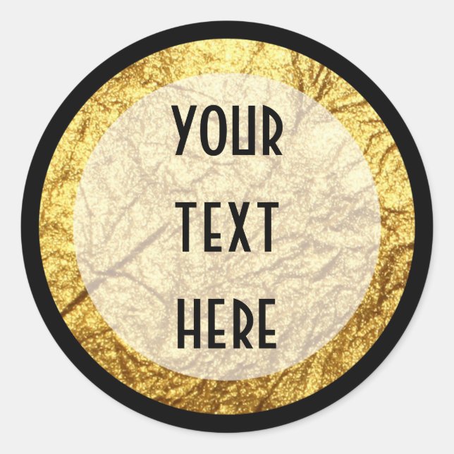 Adesivo Redondo Dourado moderno na Black White Strike Boutique (Frente)