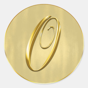 Adesivo Redondo Dourado Monograma O Feriado de Convite para Casame