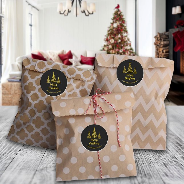 Adesivo Redondo Dourado Natal minimalista (Criador carregado)