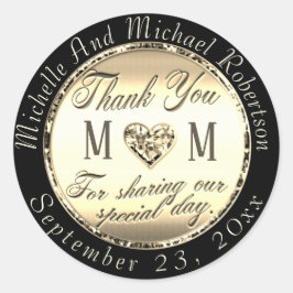 Adesivo Redondo Dourado Obrigado, Clássico Vinheta Redonda