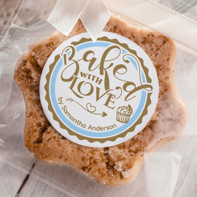 Adesivo Redondo Dourado Personalizado Com Banho De Férias De Amor (Criador carregado)