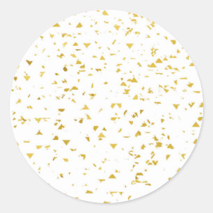 Adesivo Redondo Dourado polo confetti,padrão,branco,chic,elegante,
