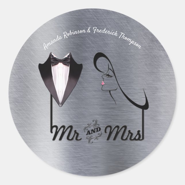 Adesivo Redondo Dourado, Prata - Brass Moderno (Frente)