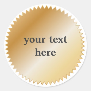 Adesivo Redondo Dourado Prêmio Sticker - Personalizável