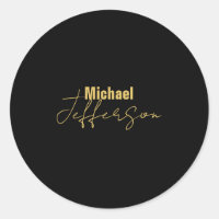 Dourado preto elegante nome minimalista moderno