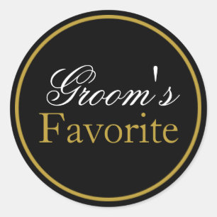 Adesivo Redondo Dourado Preto Preto Preto do Casamento Favorito do