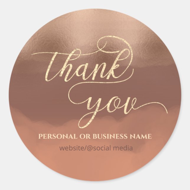 Adesivo Redondo Dourado rosa folha de melão cantaloupe aquarela (Frente)