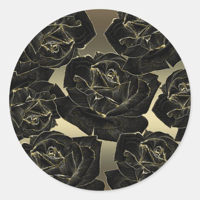 Adesivo Redondo Dourado & Rosa Glam Elegante Chique Sofisticada Fe (Frente)