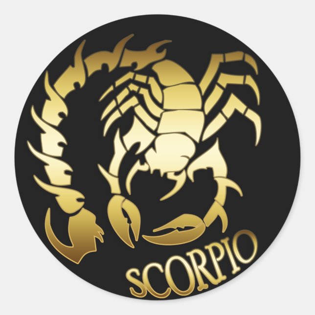 ADESIVO REDONDO DOURADO SCORPIO (Frente)