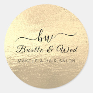 Adesivo Redondo Dourado Shiny Makeup Hair Salon
