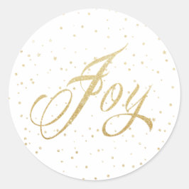 Adesivo Redondo Dourado Sparkles Joy Stickers