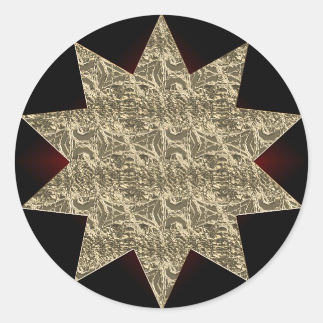 Adesivo Redondo Dourado Starburst Sticker (Frente)
